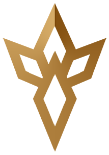DiamondLife logo gold trident symbol